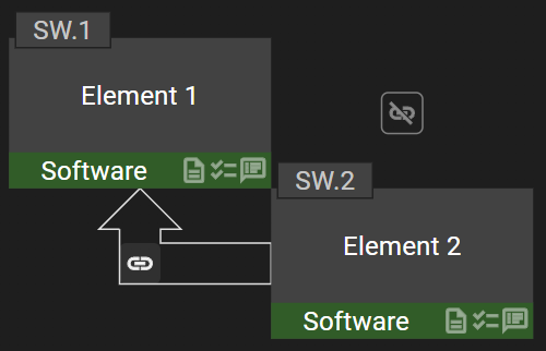 One Way Interface From Element 2 To Element 1